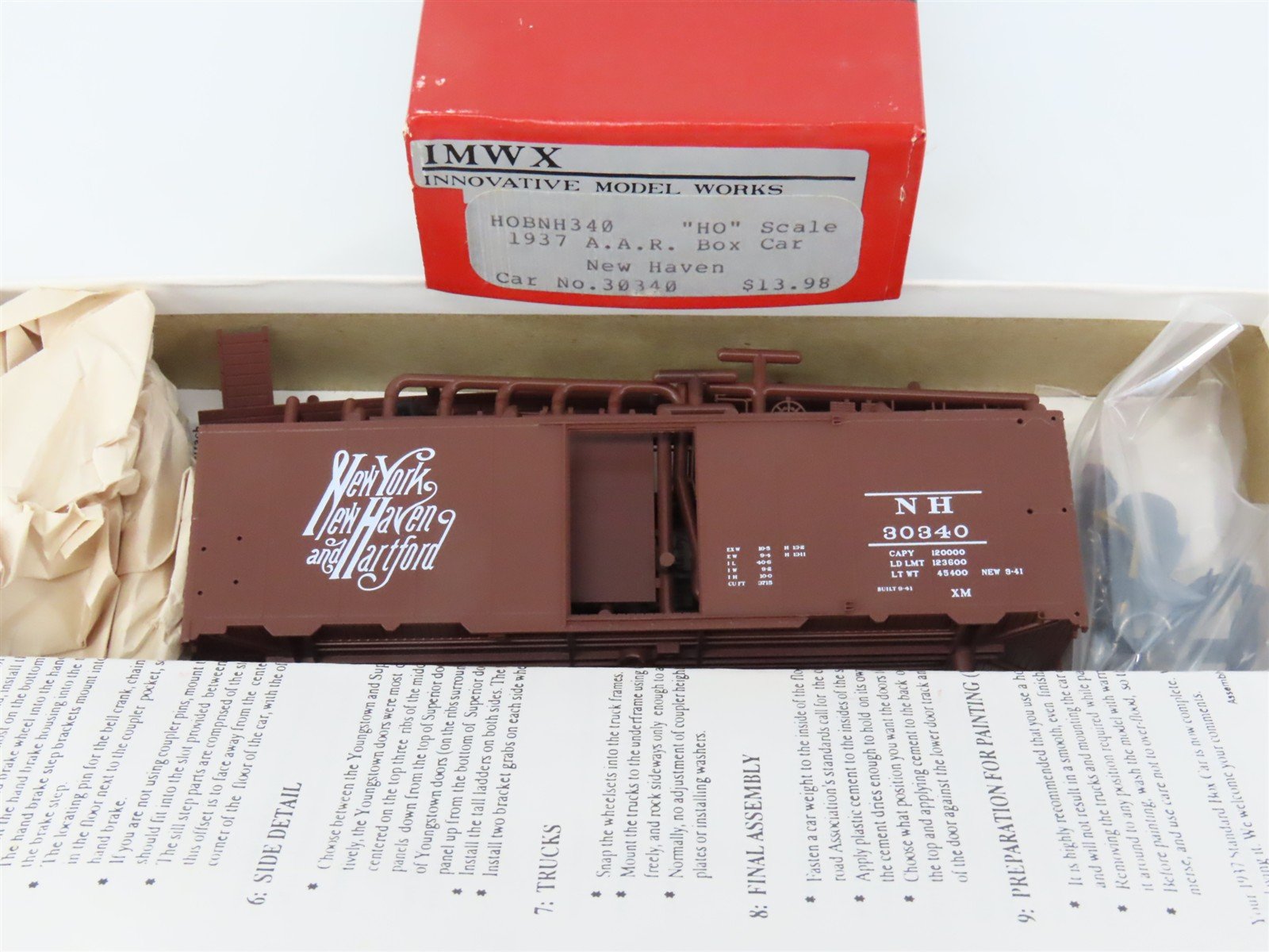 HO Scale IMWX Kit HOBNH340 NH New Haven 1937 AAR 40' Single Door Box Car #30340