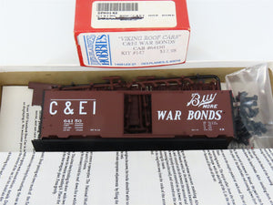 HO IMWX/Des Plaines Hobbies Kit 142 C&EI War Bonds Viking Roof Cars Boxcar 64150
