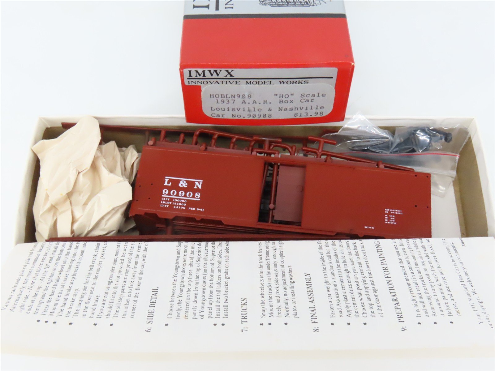 HO Scale IMWX Kit HOBLN908 L&N Louisville & Nashville 1937 AAR Box Car #90908