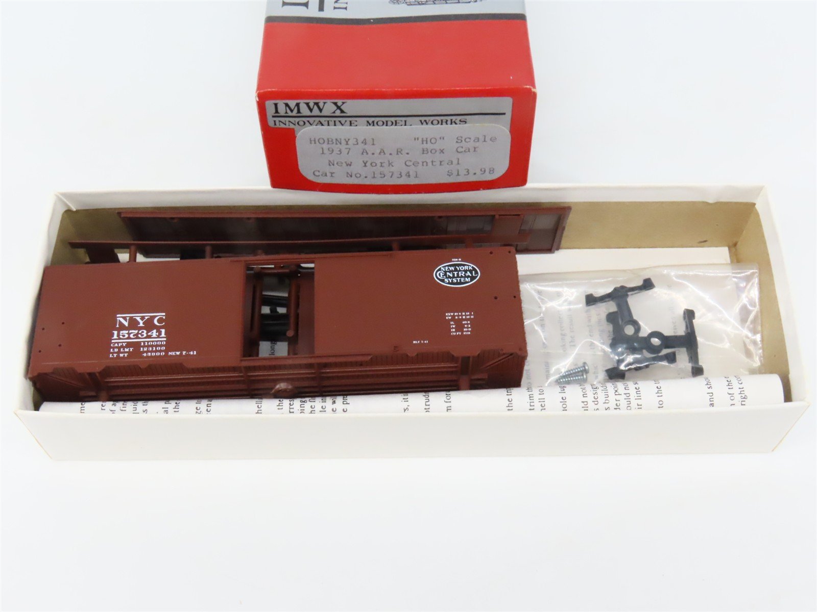 HO Scale IMWX Kit HOBNY341 NYC New York Central 1937 AAR 40' Box Car #157341