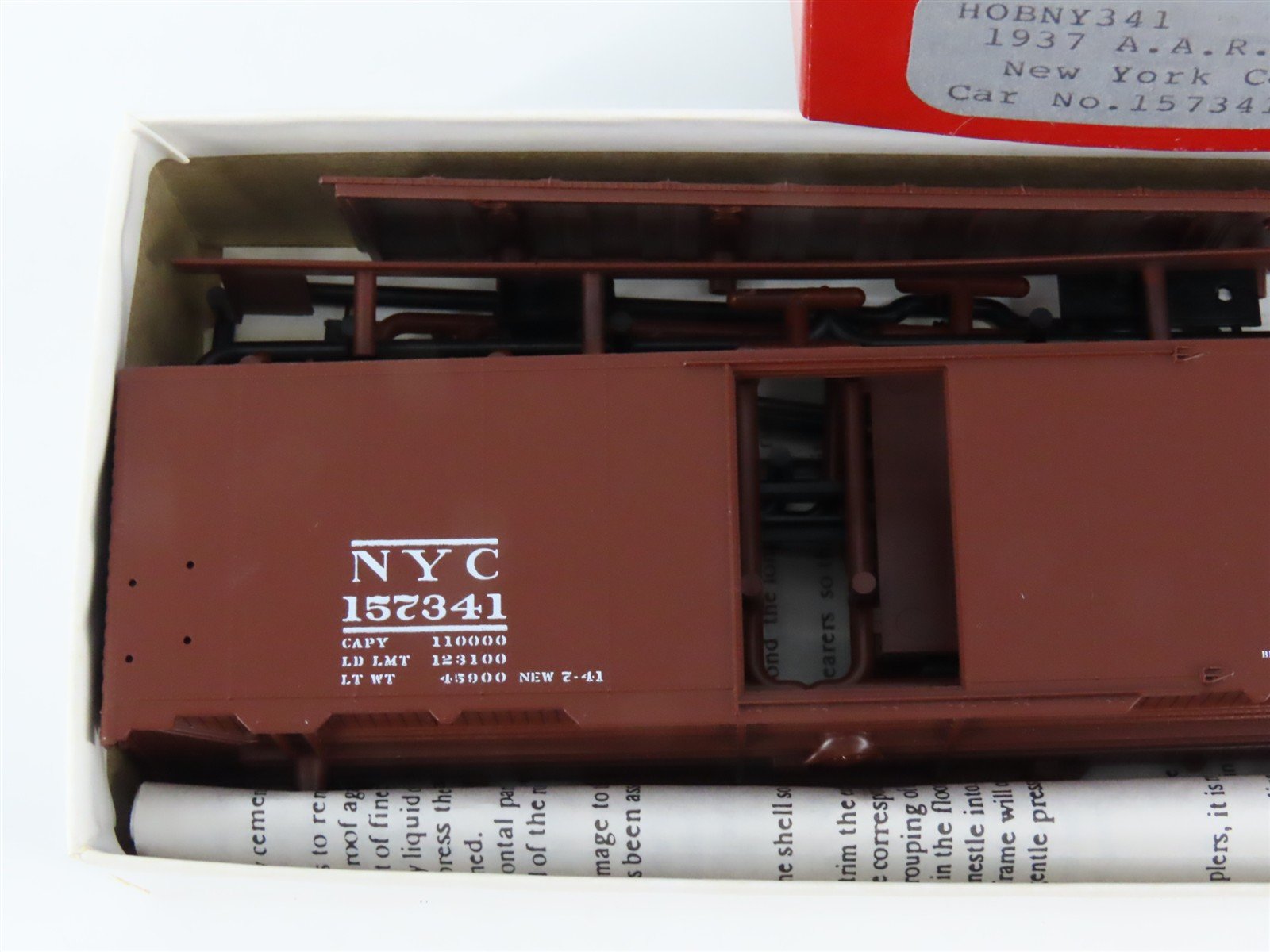 HO Scale IMWX Kit HOBNY341 NYC New York Central 1937 AAR 40' Box Car #157341