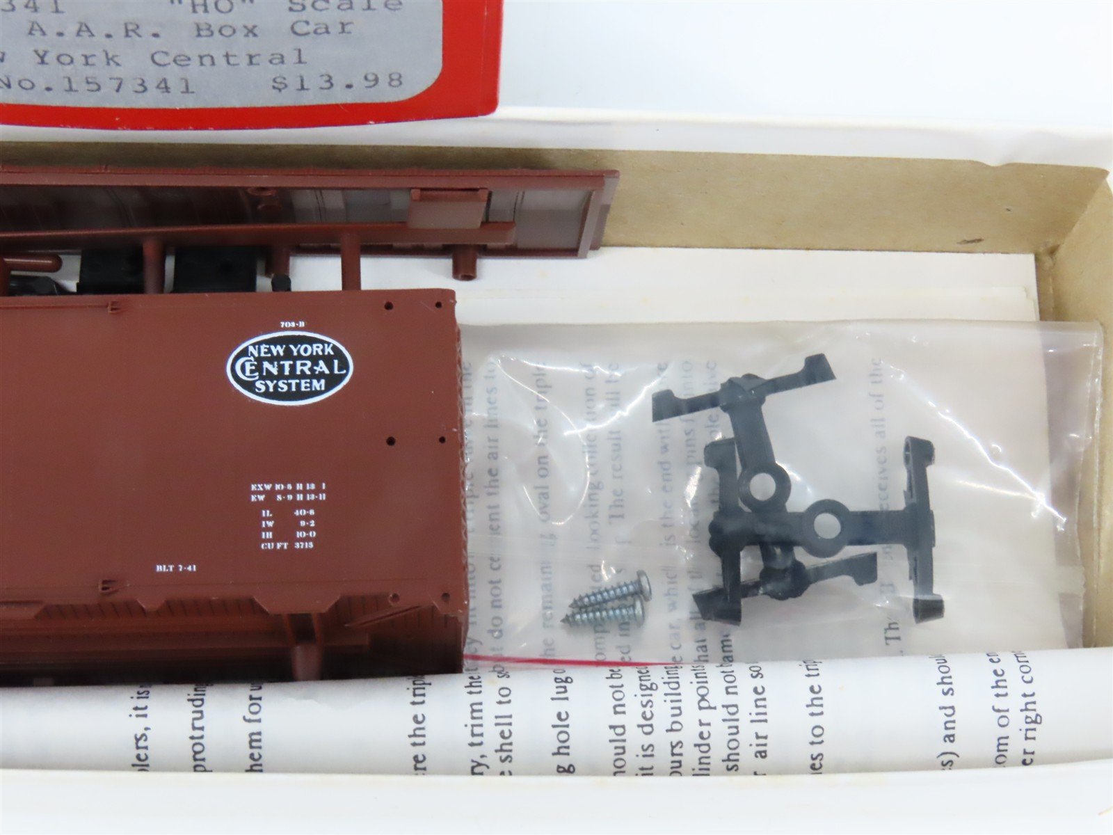 HO Scale IMWX Kit HOBNY341 NYC New York Central 1937 AAR 40' Box Car #157341