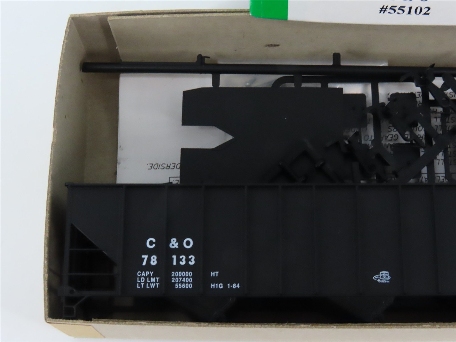 HO Scale Bowser Kit 55102 C&O Chesapeake & Ohio Progress 3-Bay Hopper #78133