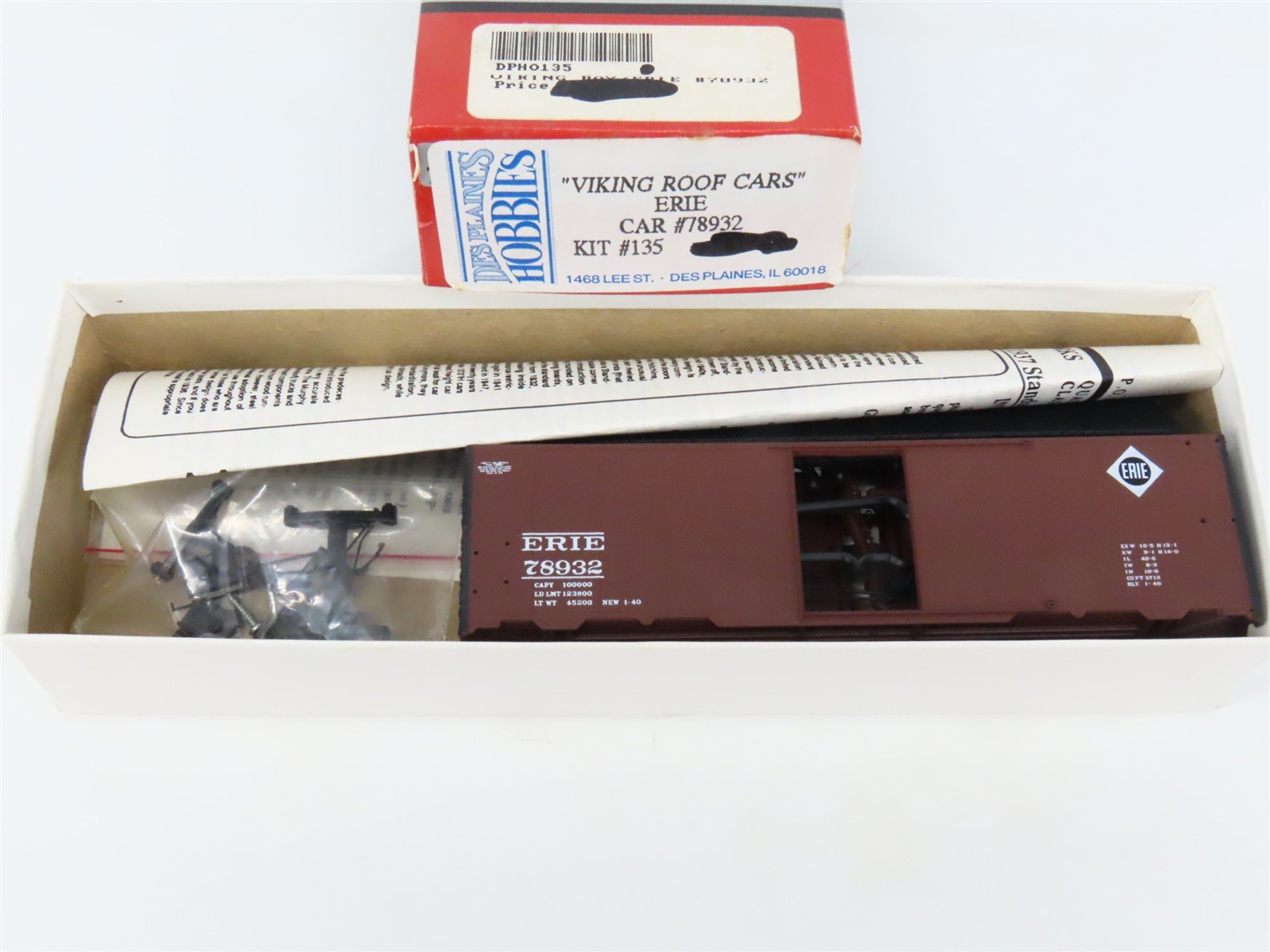 HO Scale IMWX/Des Plaines Hobbies Kit 135 Erie "Viking Roof Cars" Box Car #78932