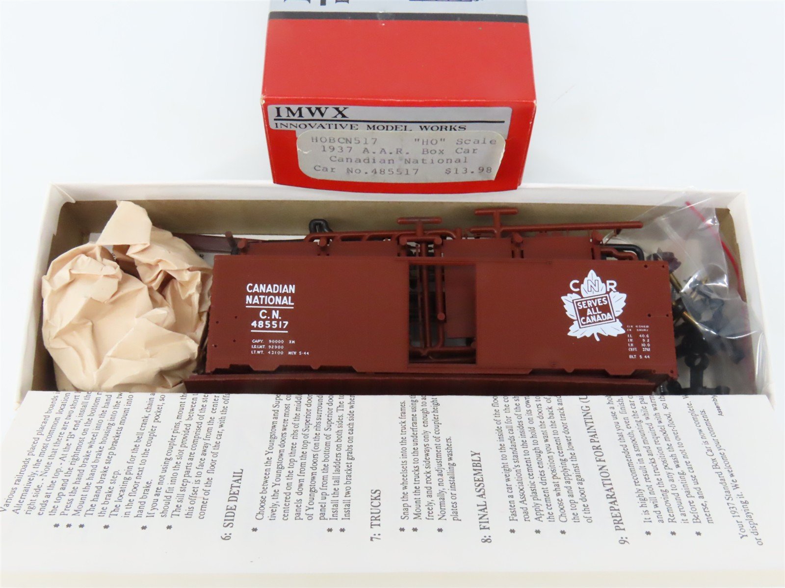 HO Scale IMWX Kit HOBCN517 CN CNR Canadian National Maple Leaf Box Car #485517