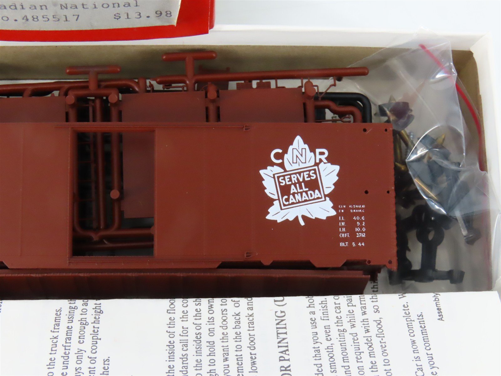 HO Scale IMWX Kit HOBCN517 CN CNR Canadian National Maple Leaf Box Car #485517