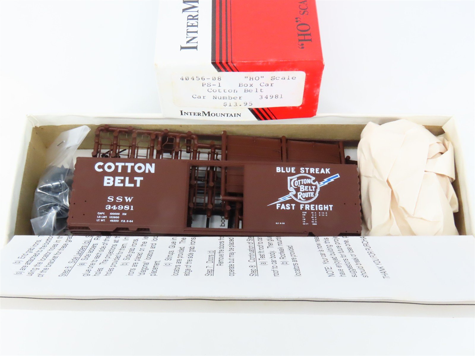 HO Scale InterMountain Kit 40456-08 SSW Cotton Belt Blue Streak Box Car #34981