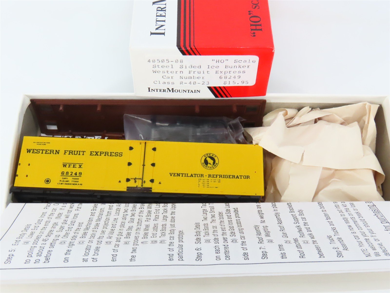 HO Scale InterMountain Kit 40505-08 GN WFEX Western Fruit Express Reefer #68249