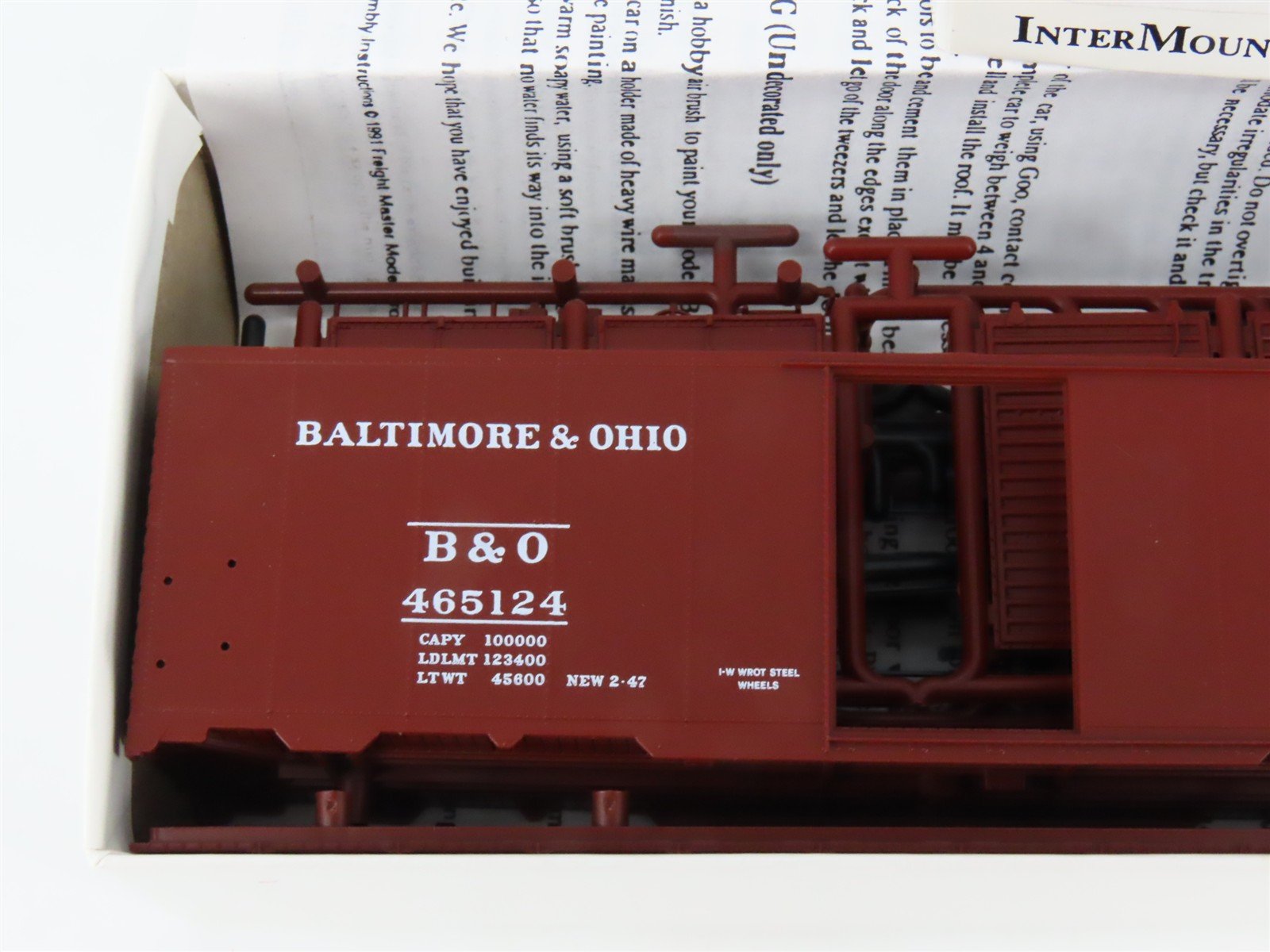 HO Scale InterMountain Kit B&O-03 B&O Baltimore & Ohio AAR 40' Box Car #465124
