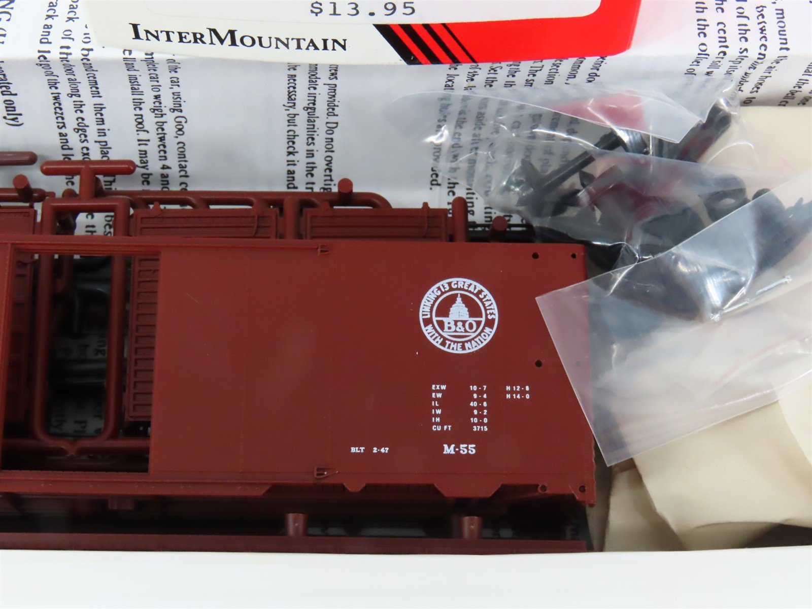 HO Scale InterMountain Kit B&O-03 B&O Baltimore & Ohio AAR 40' Box Car #465124