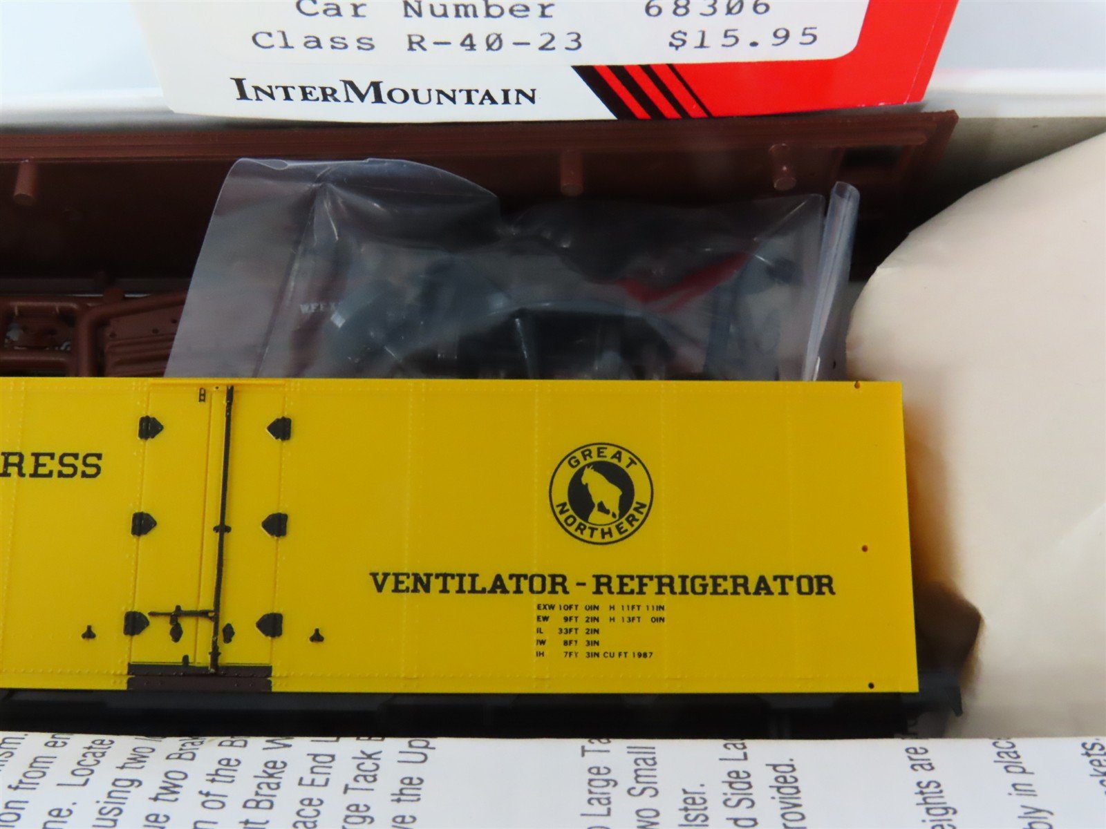 HO Scale InterMountain Kit 40505-10 GN WFEX Western Fruit Express Reefer #68306