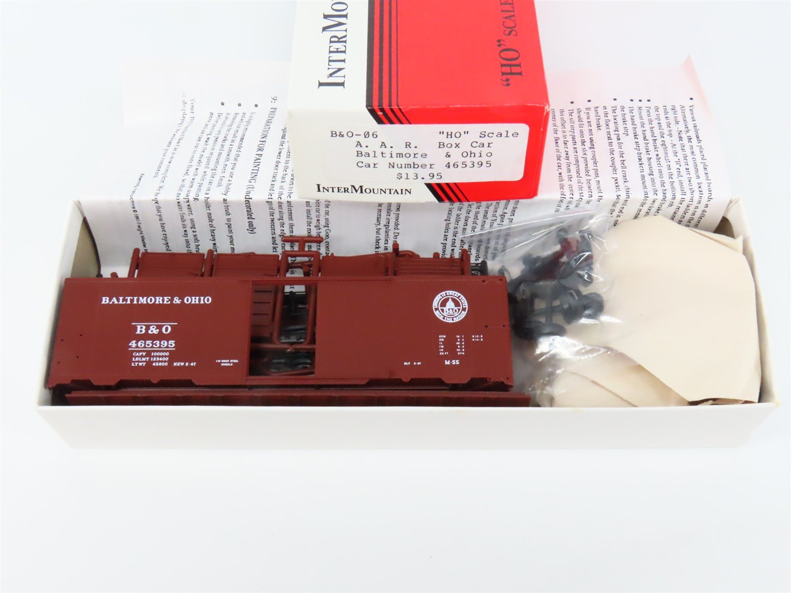 HO Scale InterMountain Kit B&O-06 B&O Baltimore & Ohio AAR 40' Box Car #465395