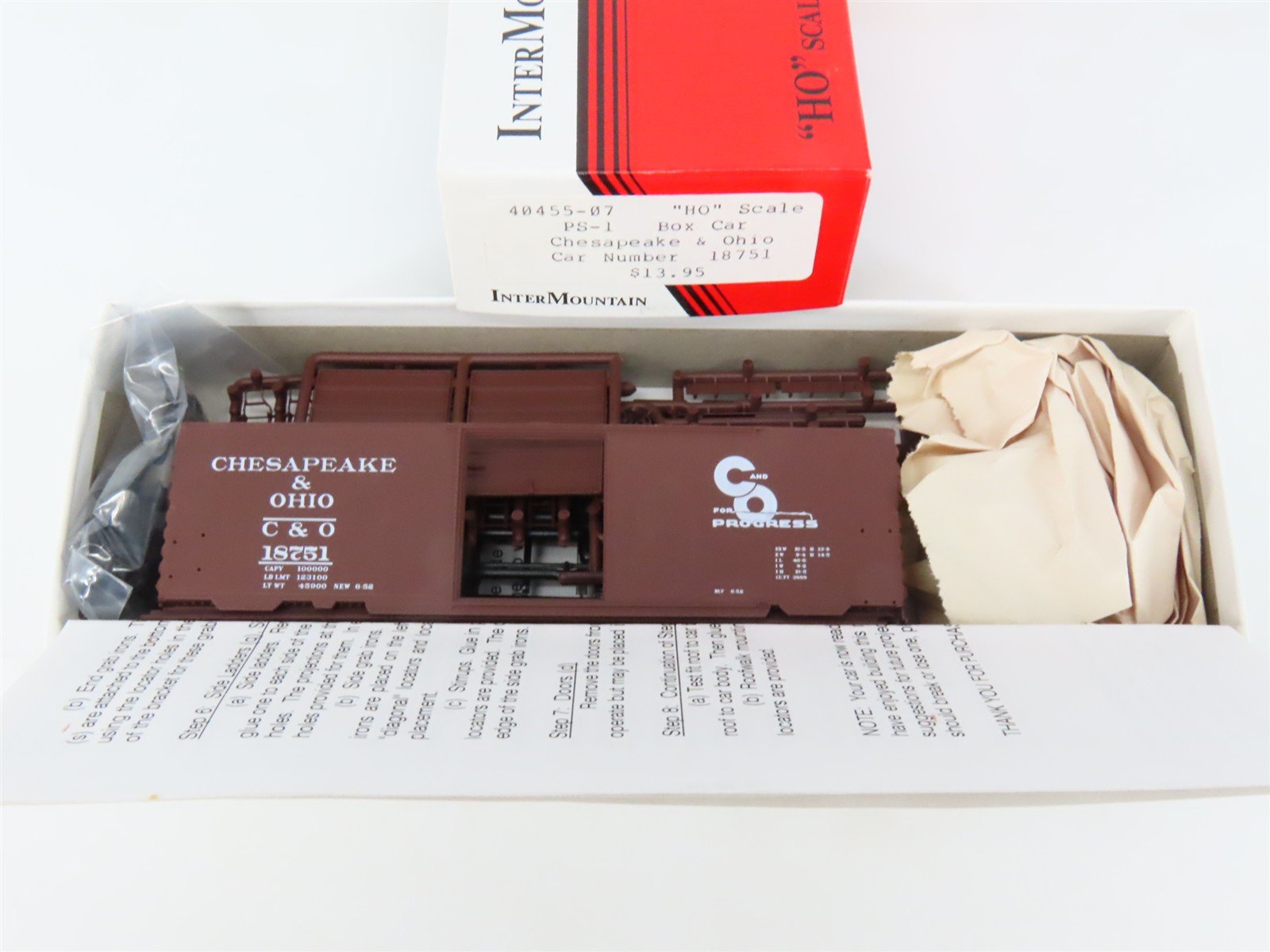 HO Scale InterMountain Kit 40455-07 C&O Chesapeake & Ohio Progress Boxcar #18751