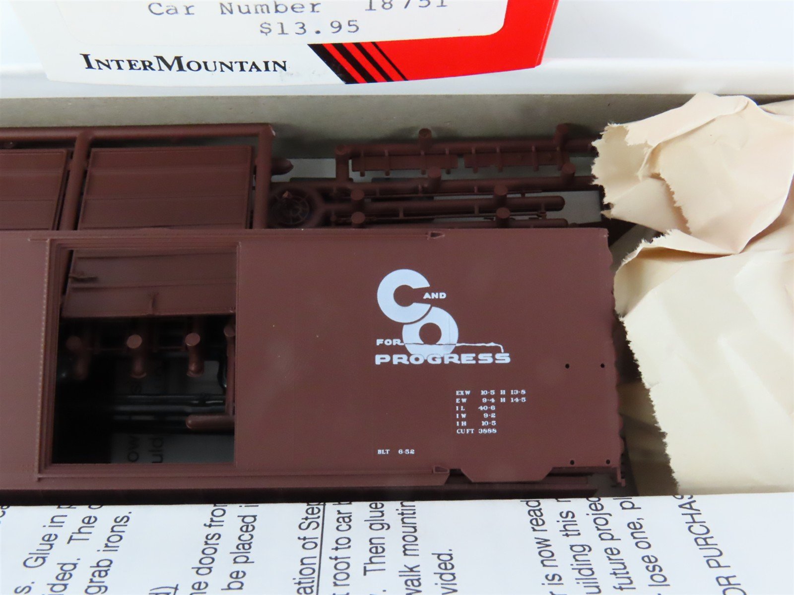 HO Scale InterMountain Kit 40455-07 C&O Chesapeake & Ohio Progress Boxcar #18751