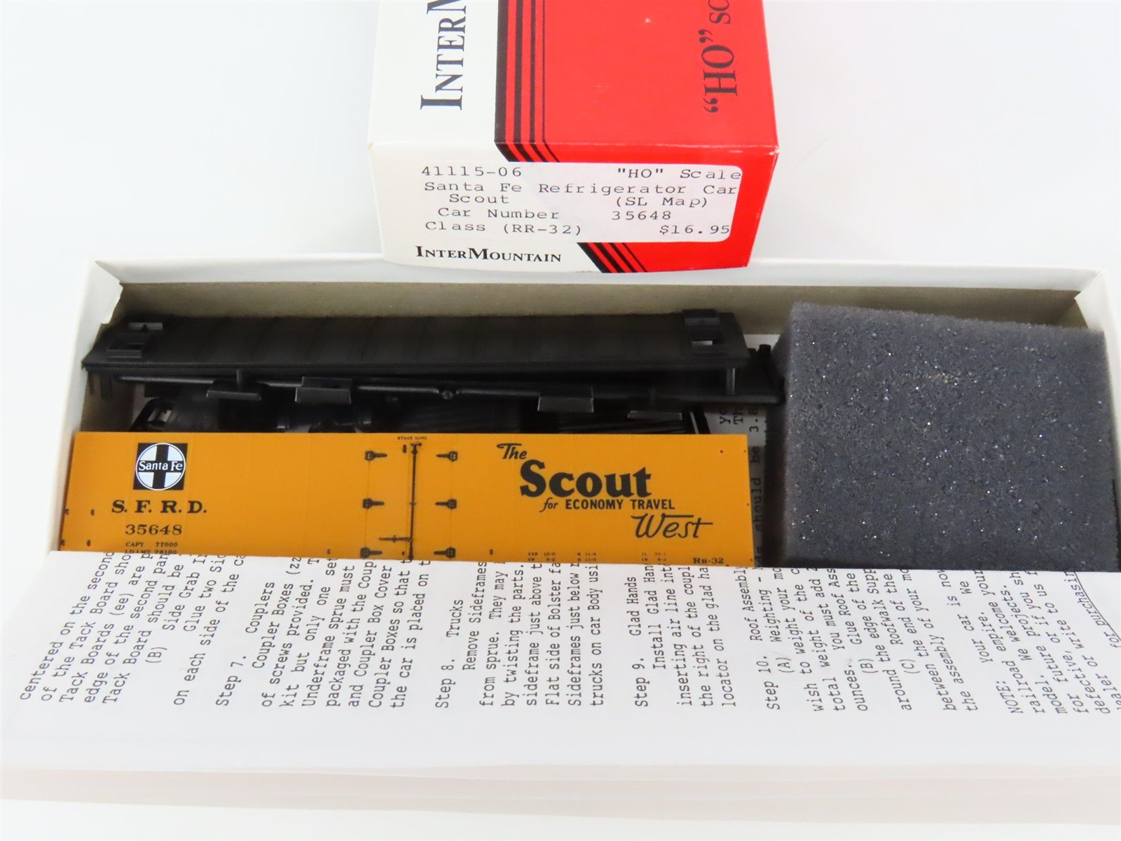 HO Scale InterMountain Kit 41115-06 SFRD Santa Fe Scout/SL Map Reefer #35648