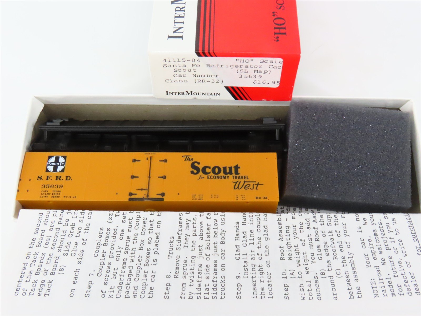HO Scale InterMountain Kit 41115-04 SFRD Santa Fe Scout/SL Map Reefer #35639
