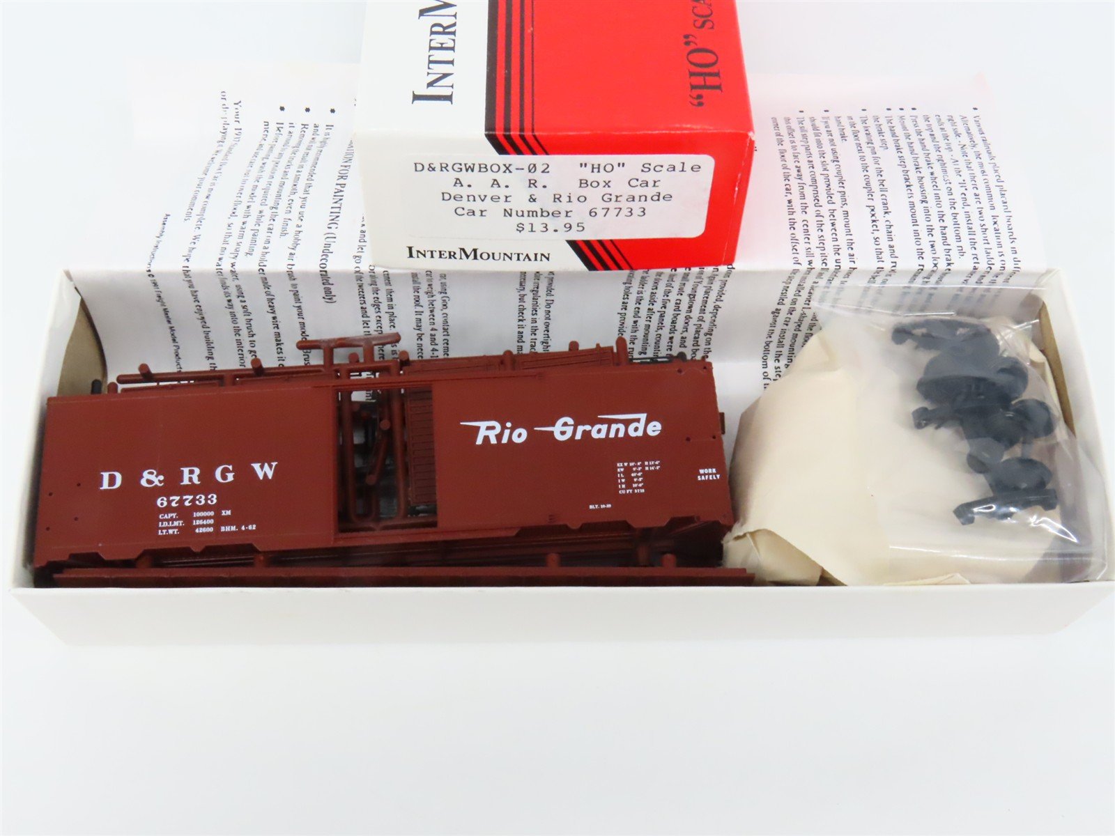 HO Scale InterMountain Kit D&RGWBOX-02 D&RGW Rio Grande AAR Box Car #67733