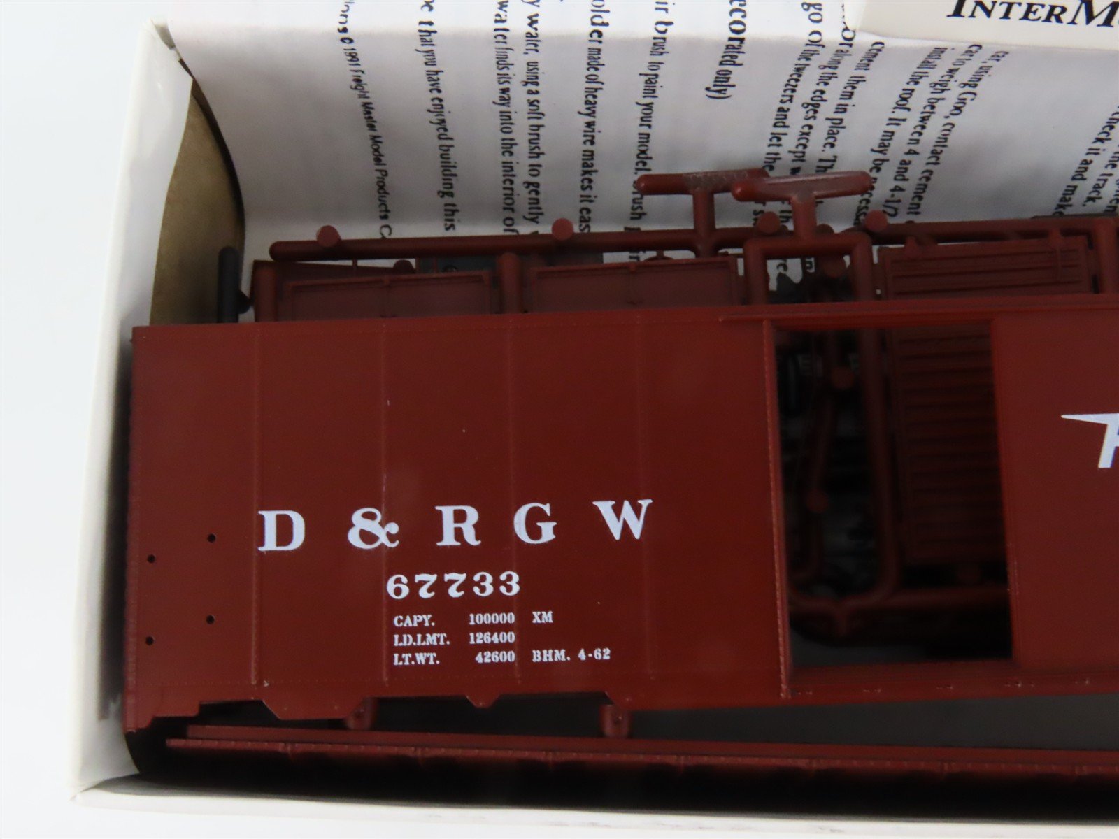 HO Scale InterMountain Kit D&RGWBOX-02 D&RGW Rio Grande AAR Box Car #67733