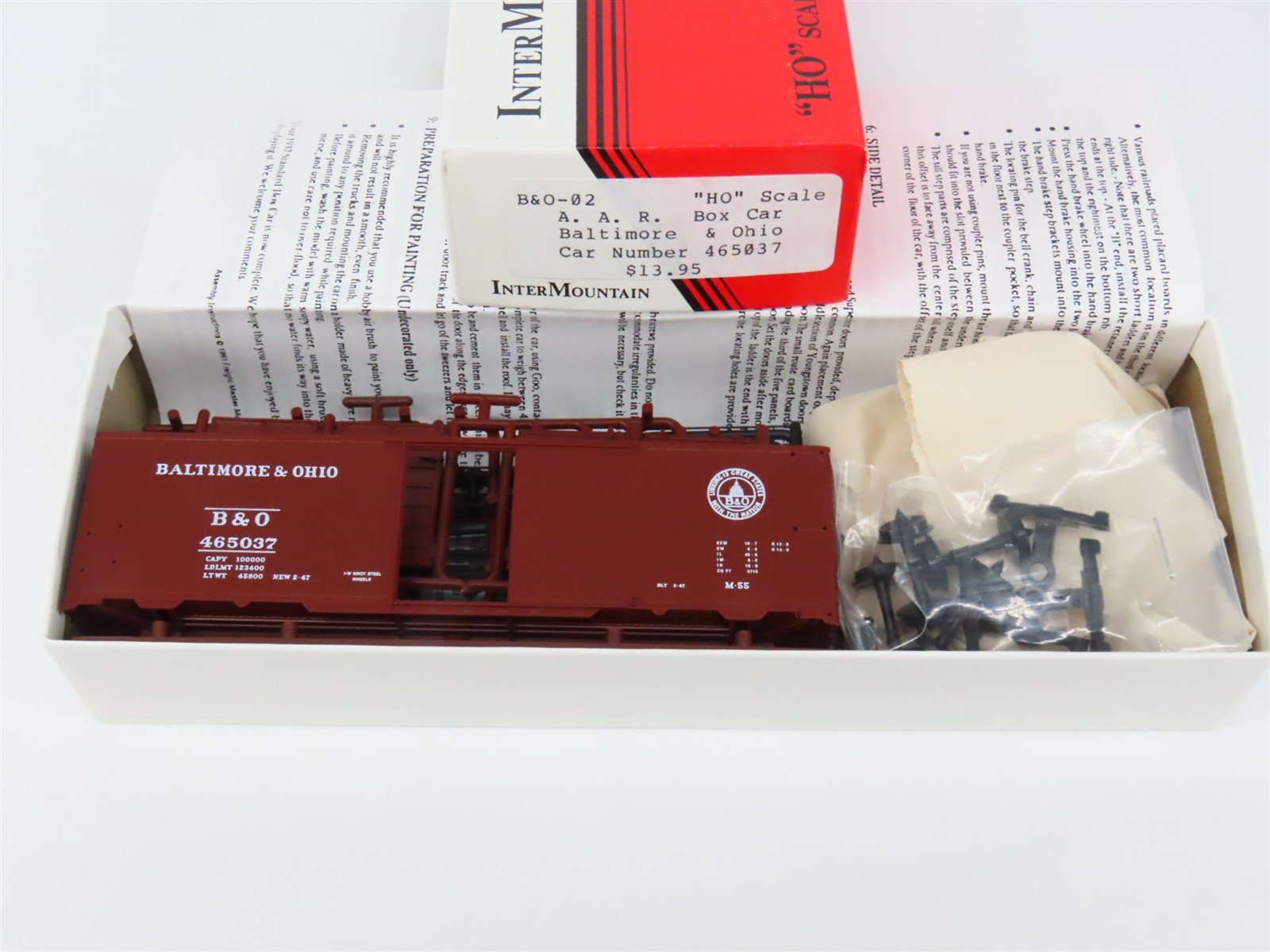 HO Scale InterMountain Kit B&O-02 B&O Baltimore & Ohio AAR 40' Box Car #465037