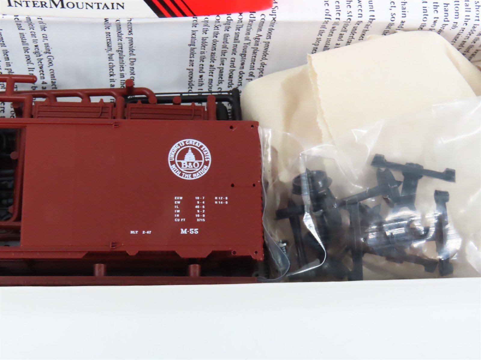 HO Scale InterMountain Kit B&O-02 B&O Baltimore & Ohio AAR 40' Box Car #465037