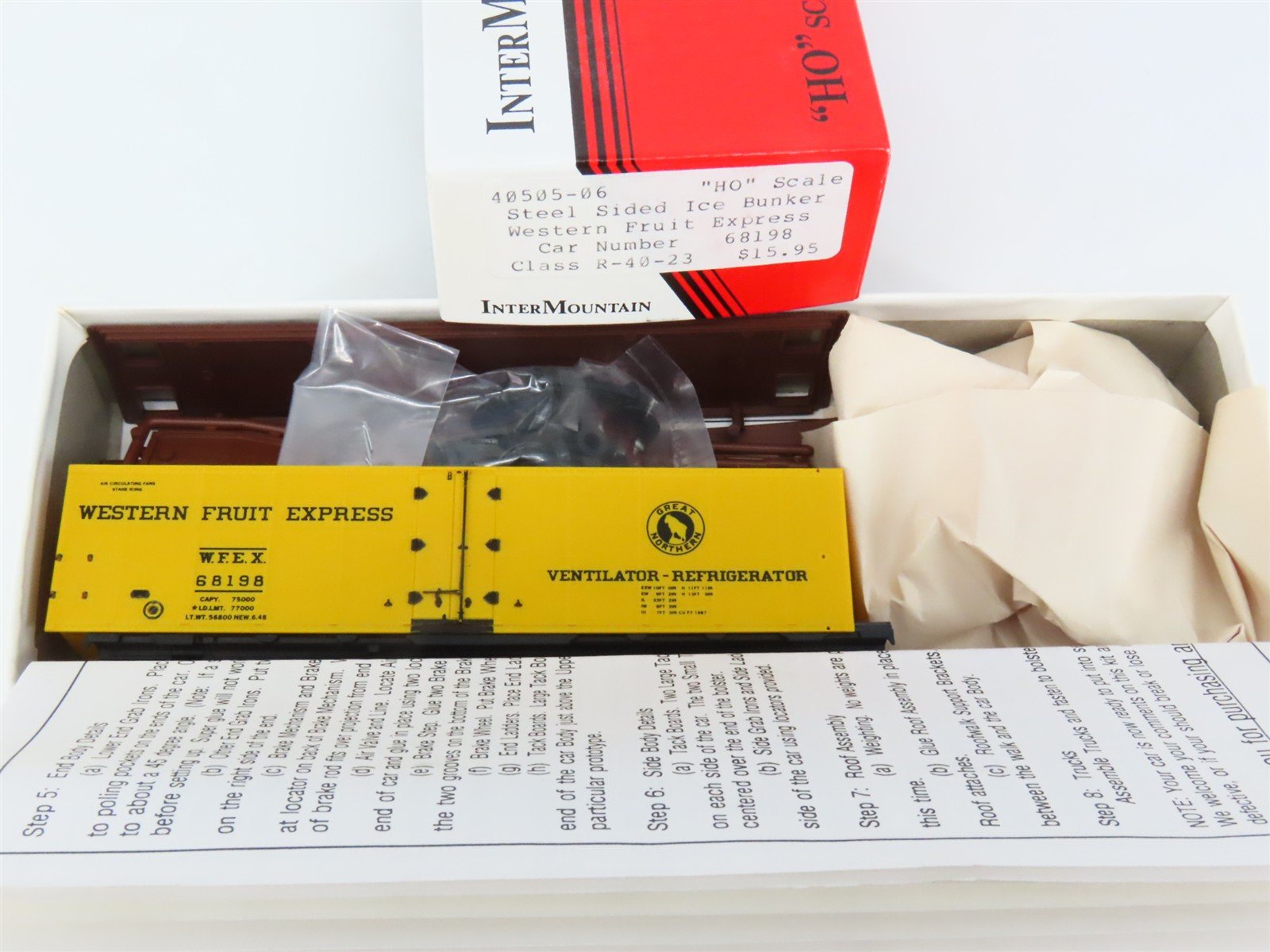 HO Scale InterMountain Kit 40505-06 GN WFEX Western Fruit Express Reefer #68198