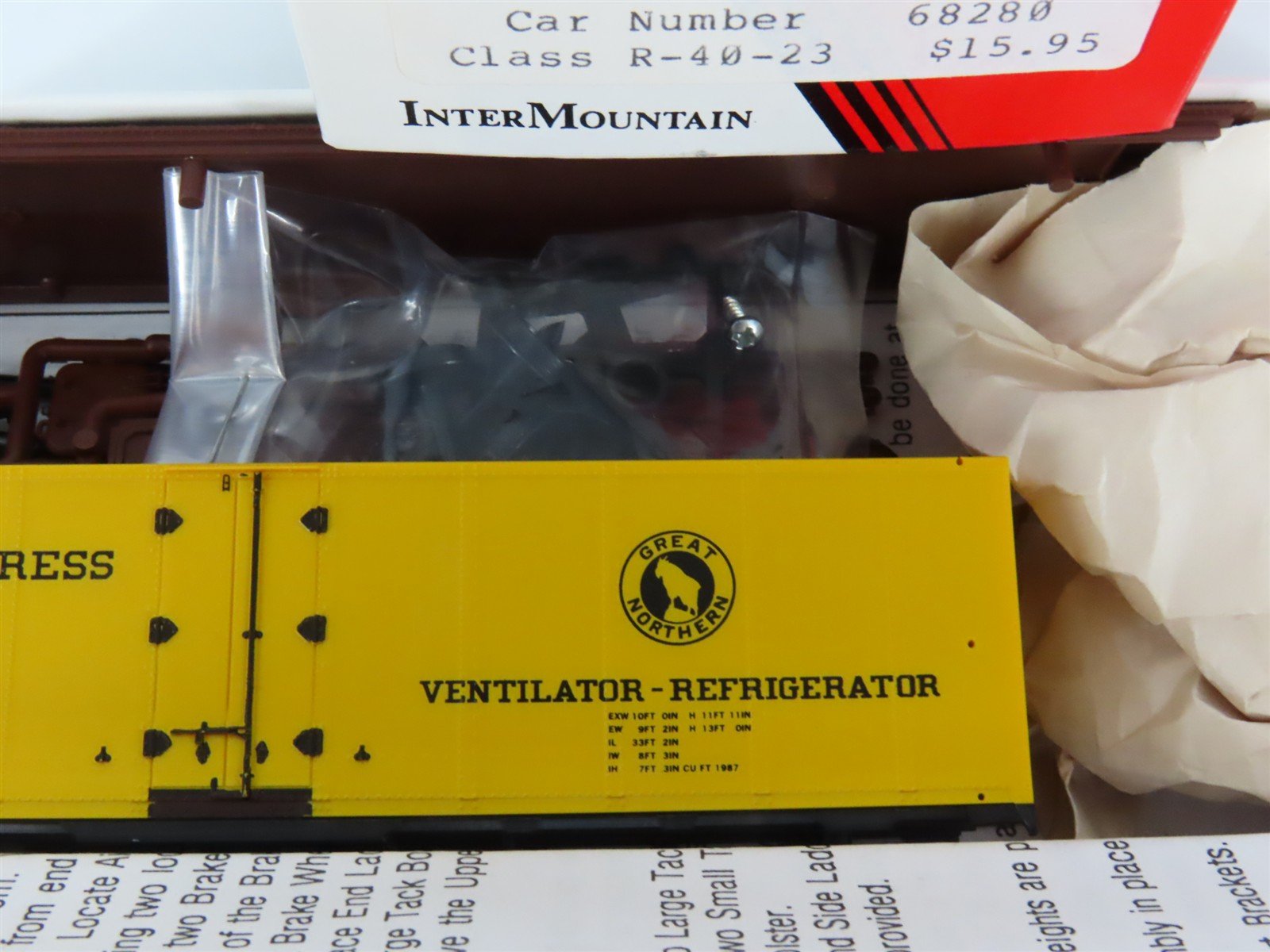HO Scale InterMountain Kit 40505-09 GN WFEX Western Fruit Express Reefer #68280