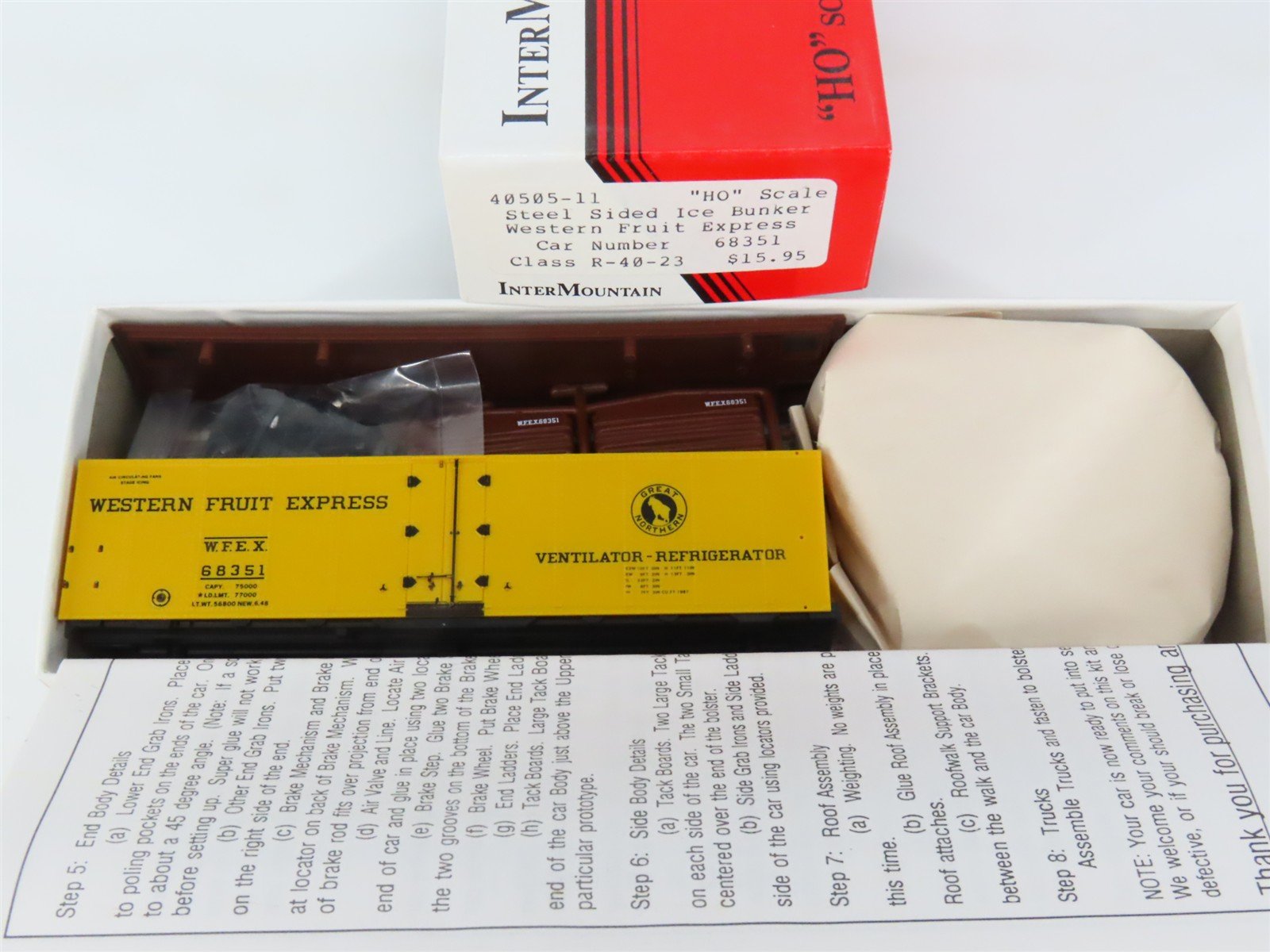 HO Scale InterMountain Kit 40505-11 GN WFEX Western Fruit Express Reefer #68351