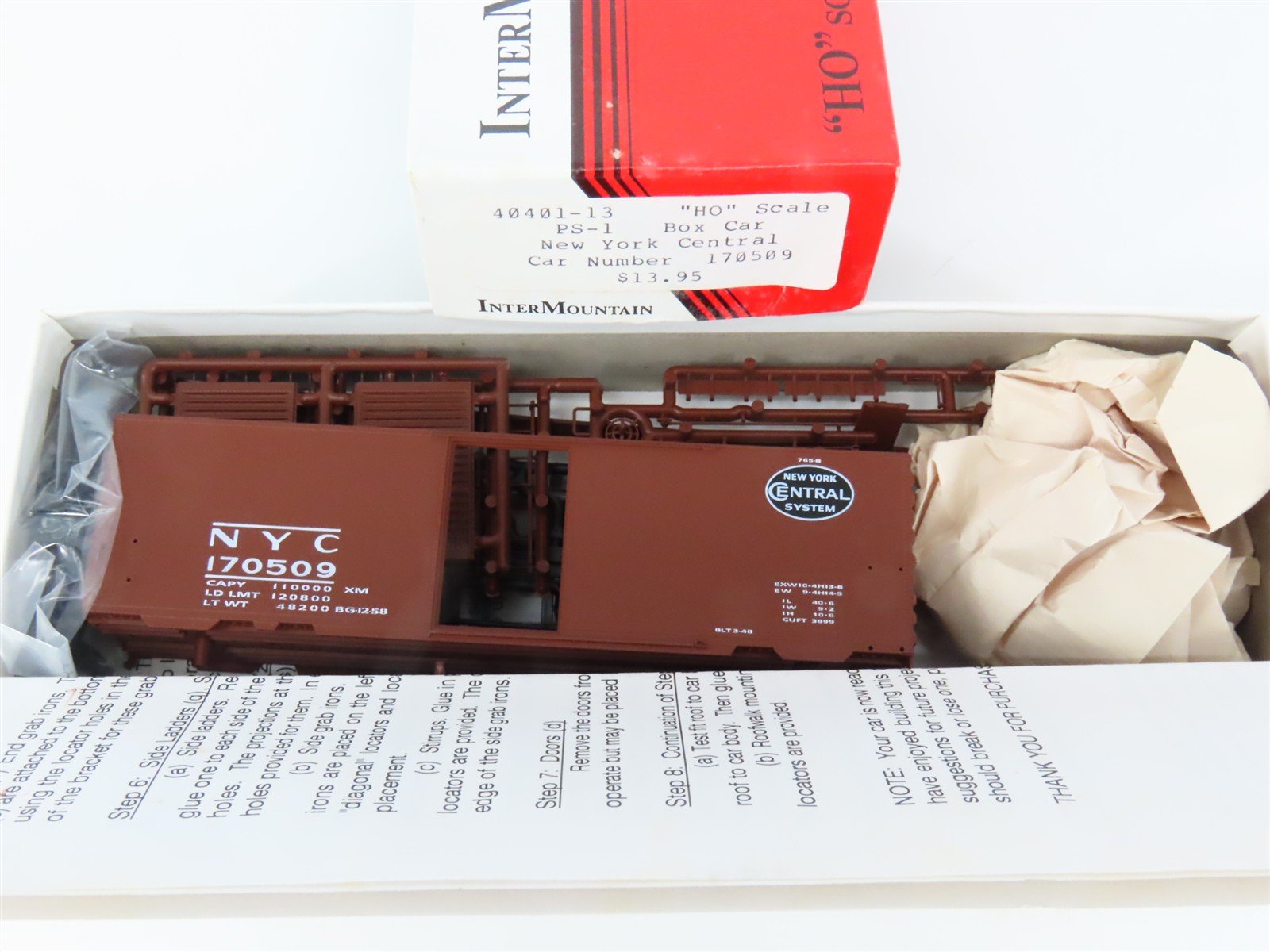 HO Scale InterMountain Kit 40401-13 NYC New York Central 40' Box Car #170509