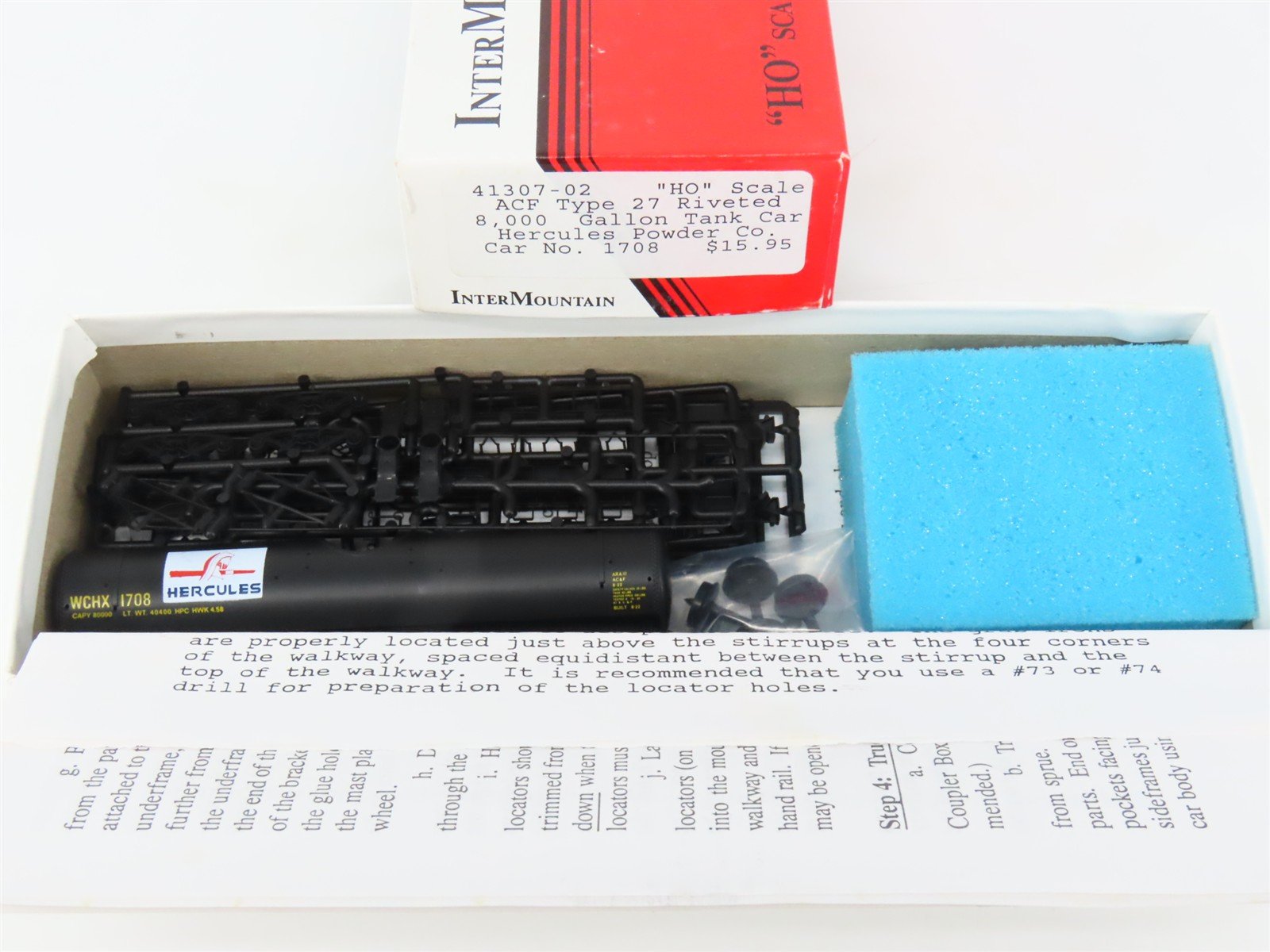 HO Scale InterMountain Kit 41307-02 WCHX Hercules Single Dome Tank Car #1708