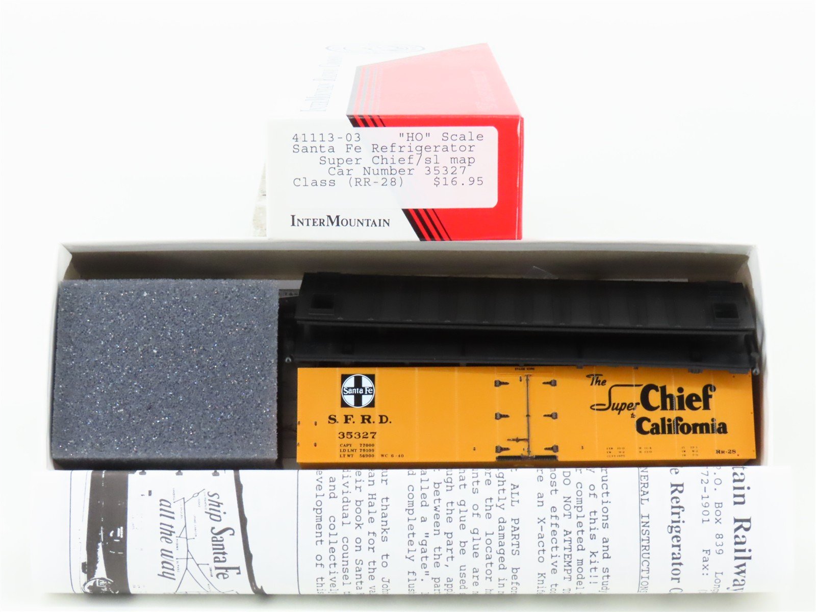 HO InterMountain Kit 41113-03 SFRD Santa Fe Super Chief/Map Reefer #35327