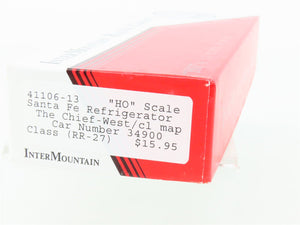 HO Scale InterMountain Kit 41106-13 SFRD Santa Fe Chief West/Map Reefer #34900