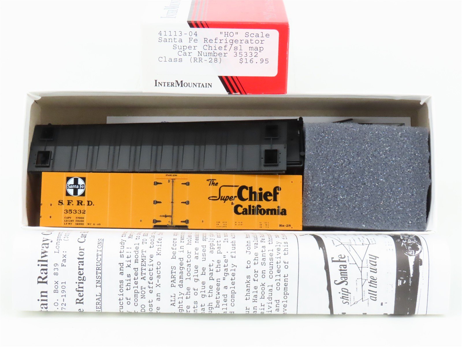 HO InterMountain Kit 41113-04 SFRD Santa Fe Super Chief California Reefer #35332
