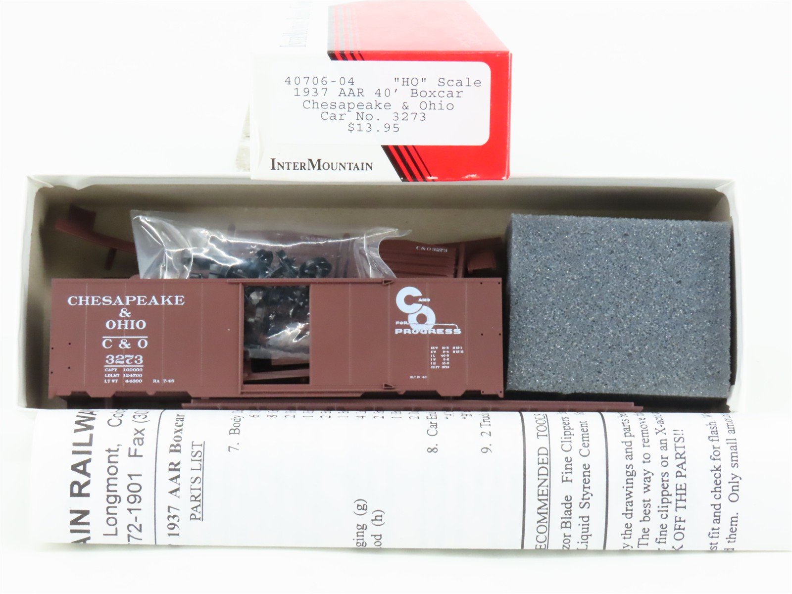 HO Scale InterMountain Kit 40706-04 C&O Progress 1937 AAR 40' Box Car #3273