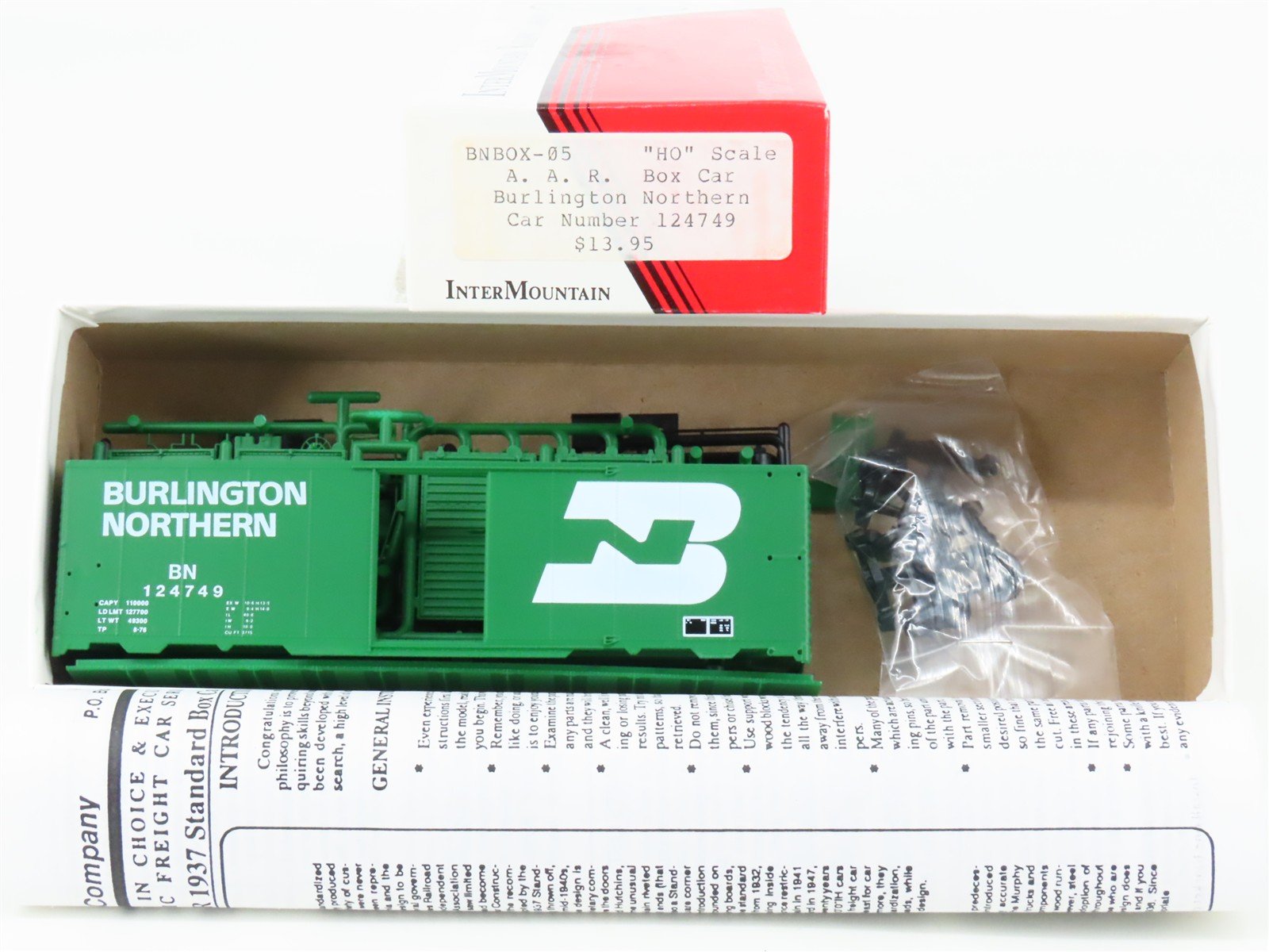 HO Scale InterMountain Kit BNBOX-05 BN Burlington Northern Box Car #124749