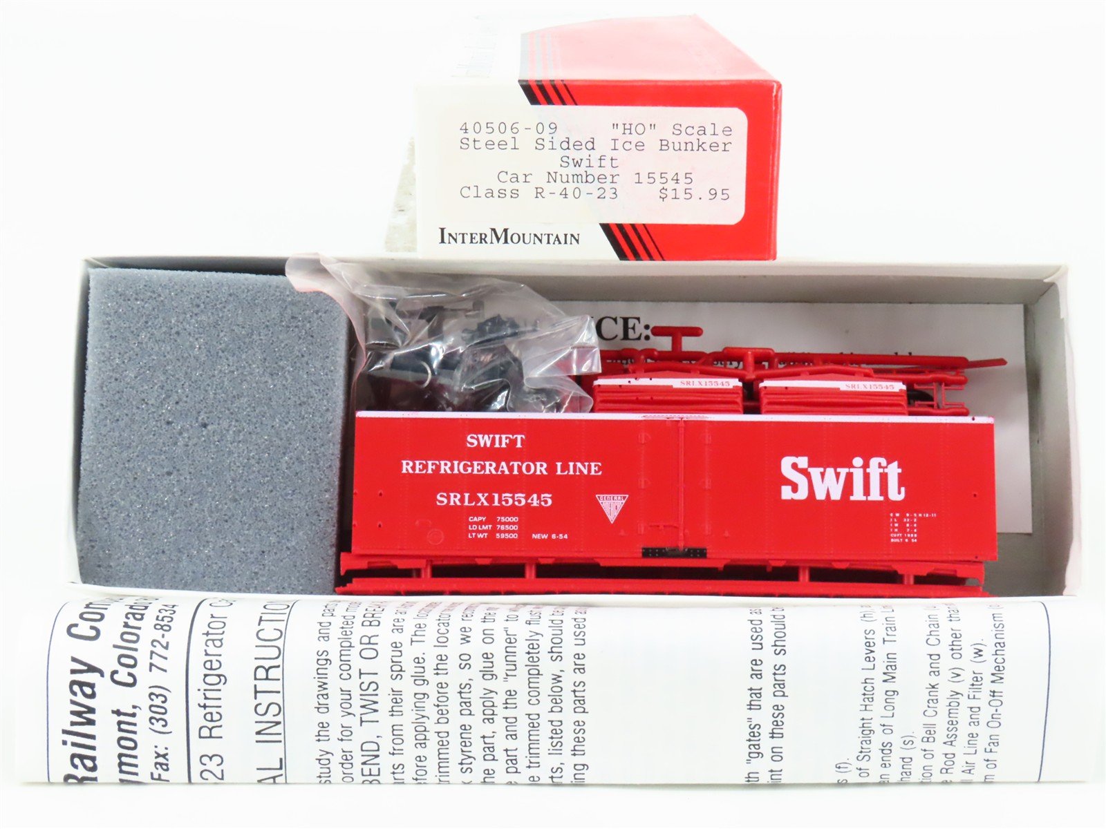 HO InterMountain Kit 40506-09 SRLX Swift Steel Sided Ice Bunker Reefer #15545