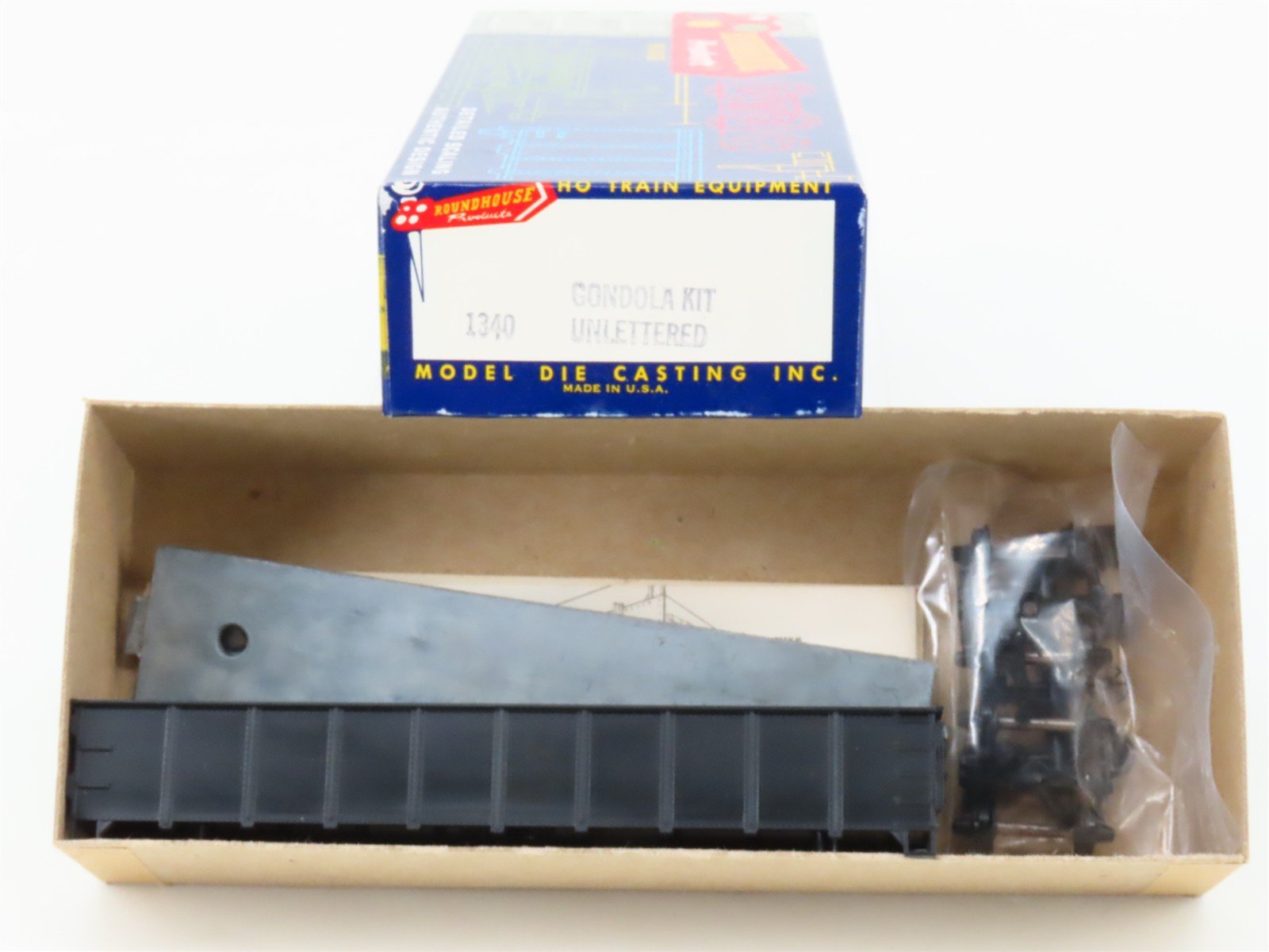 HO Scale Roundhouse Kit 1340 Black Unlettered High Side Gondola
