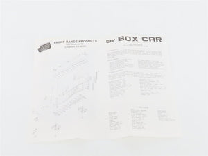 HO Scale Front Range Kit #5000 Undecorated 50' Single Door Box Car
