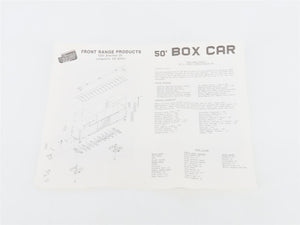 HO Scale Front Range Kit #5000 Undecorated 50' Single Door Box Car
