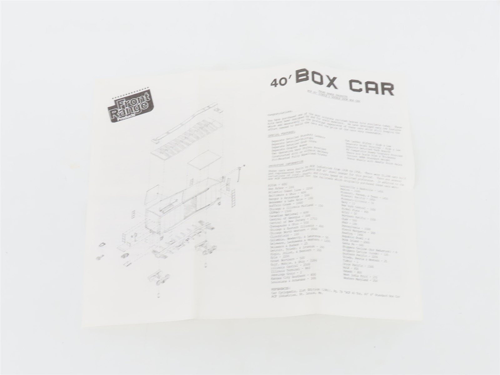 HO Scale Front Range Kit #4070 Undecorated Single Door 40' Box Car