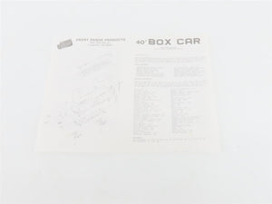 HO Scale Front Range Kit #4070 Undecorated Single Door 40' Box Car