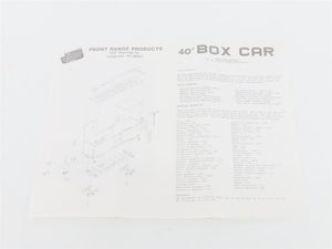 HO Scale Front Range Kit #4070 Undecorated Single Door 40' Box Car