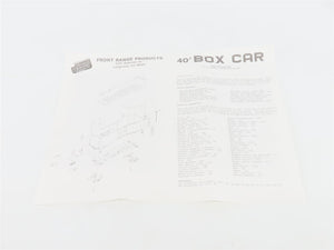 HO Scale Front Range Kit #4070 Undecorated 40' Single Door Box Car