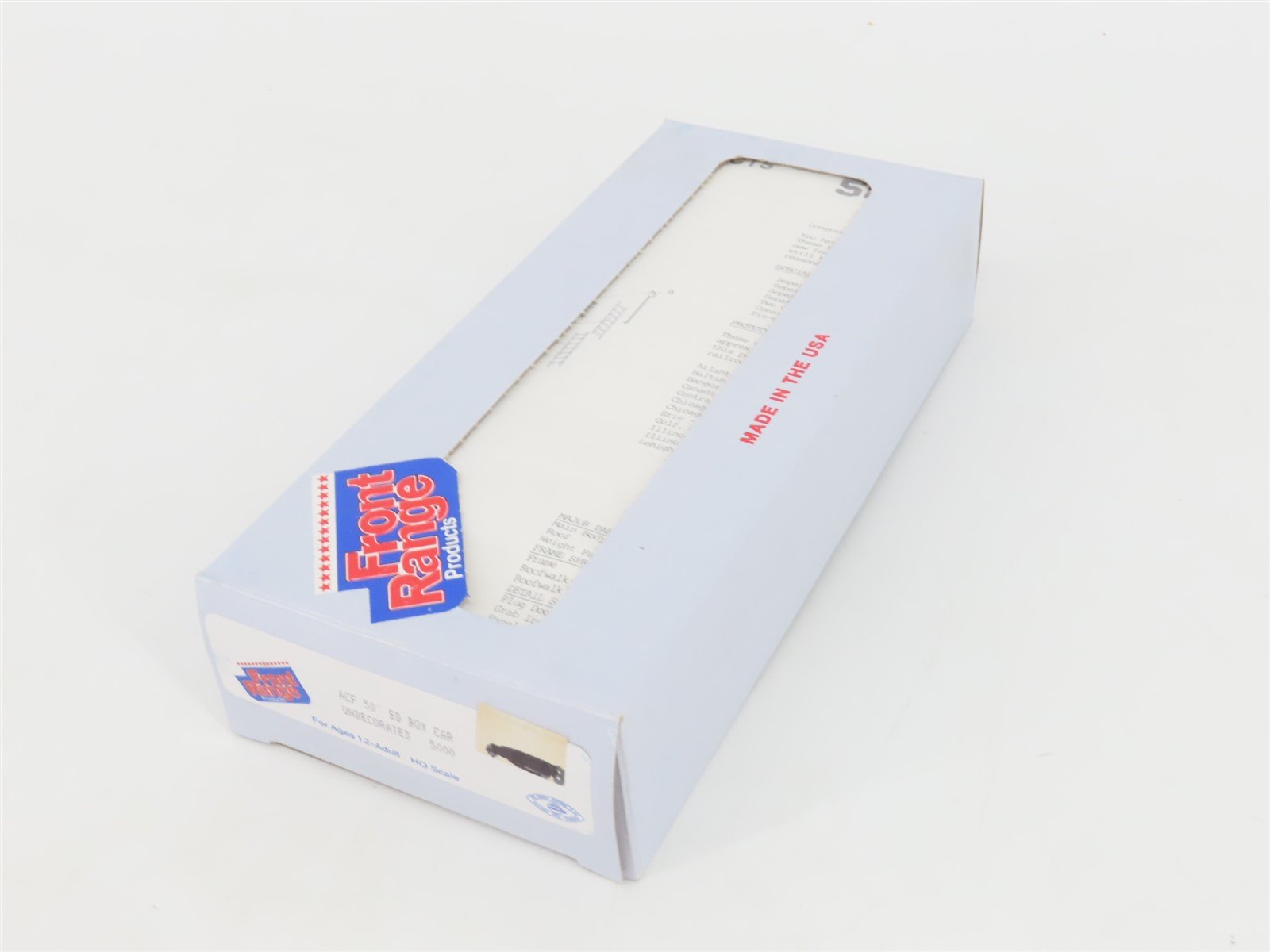 HO Scale Front Range Kit #5000 Undecorated 50' Single Door Box Car