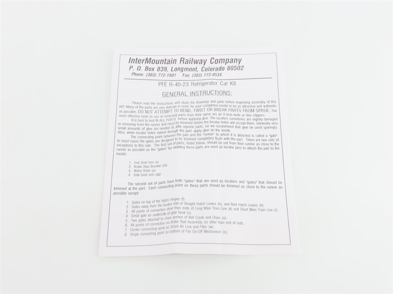 HO Scale InterMountain Kit 40507-04 NRC IC Illinois Central Reefer #16279
