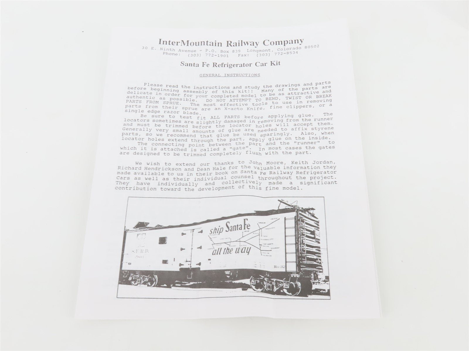 HO Scale InterMountain Kit 41106-18 SFRD Santa Fe The Chief-West Reefer #34922