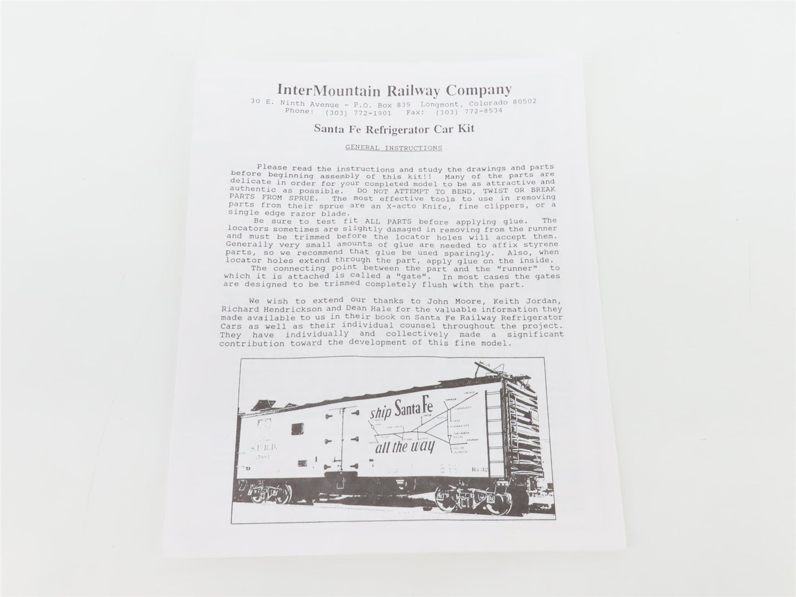 HO Scale InterMountain Kit 41106-15 SFRD Santa Fe The Chief-West Reefer #34907