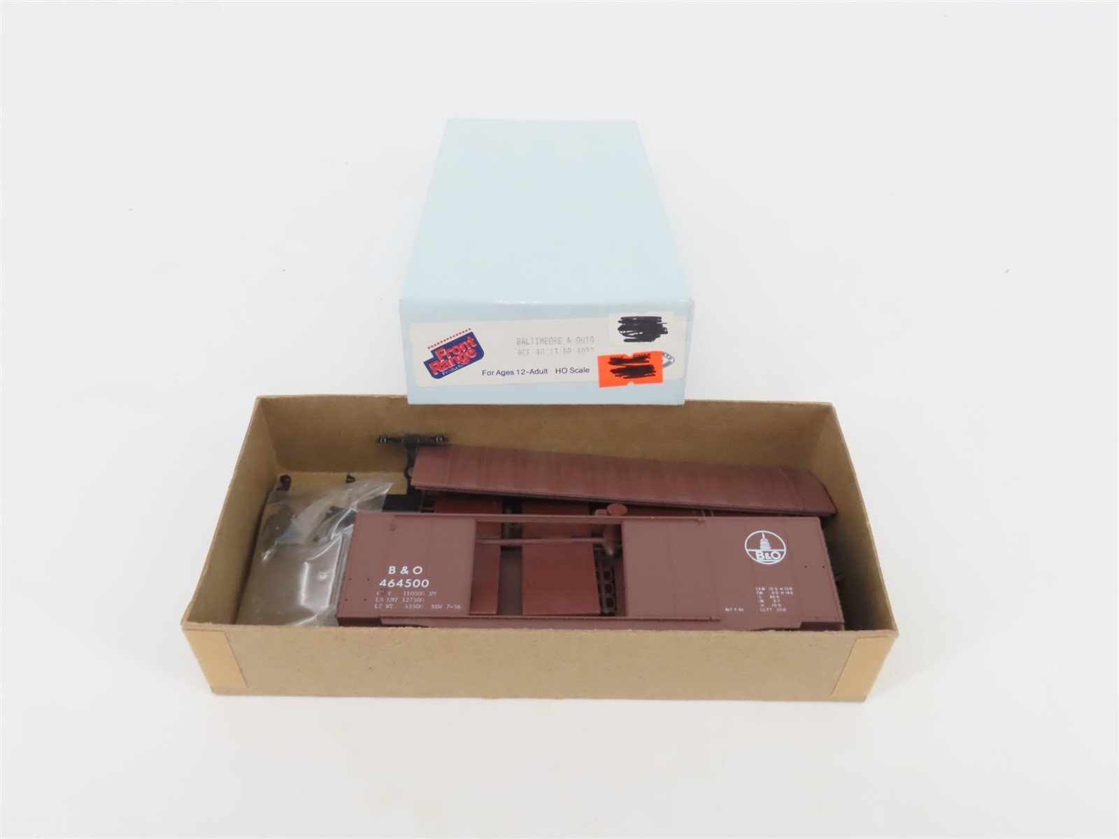 HO Scale Front Range Kit 4097 B&O Baltimore & Ohio 40' Box Car #464500