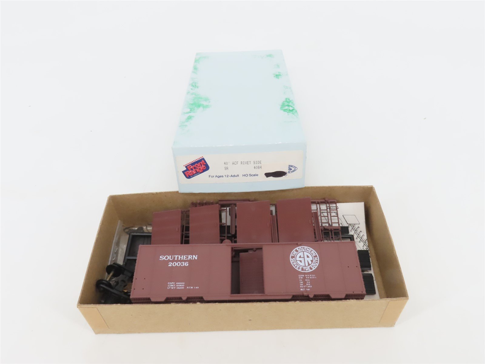 HO Front Range Kit 4084 SOU Southern Railway 40' Single Door Box Car #20036