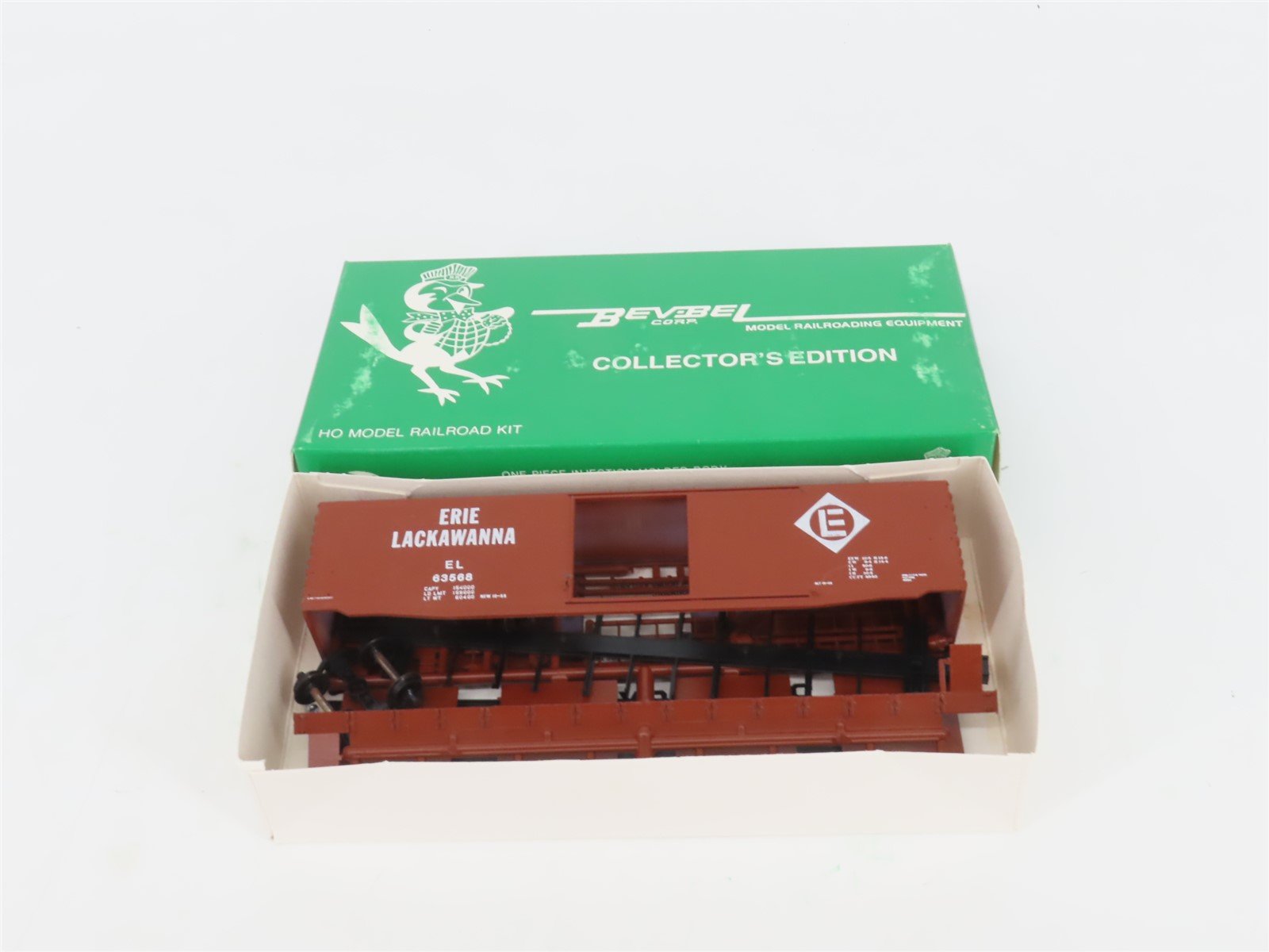 HO Scale Bev-Bel Robin's Rails Kit #9938-1 EL Erie Lackawanna 50' Box Car #63568