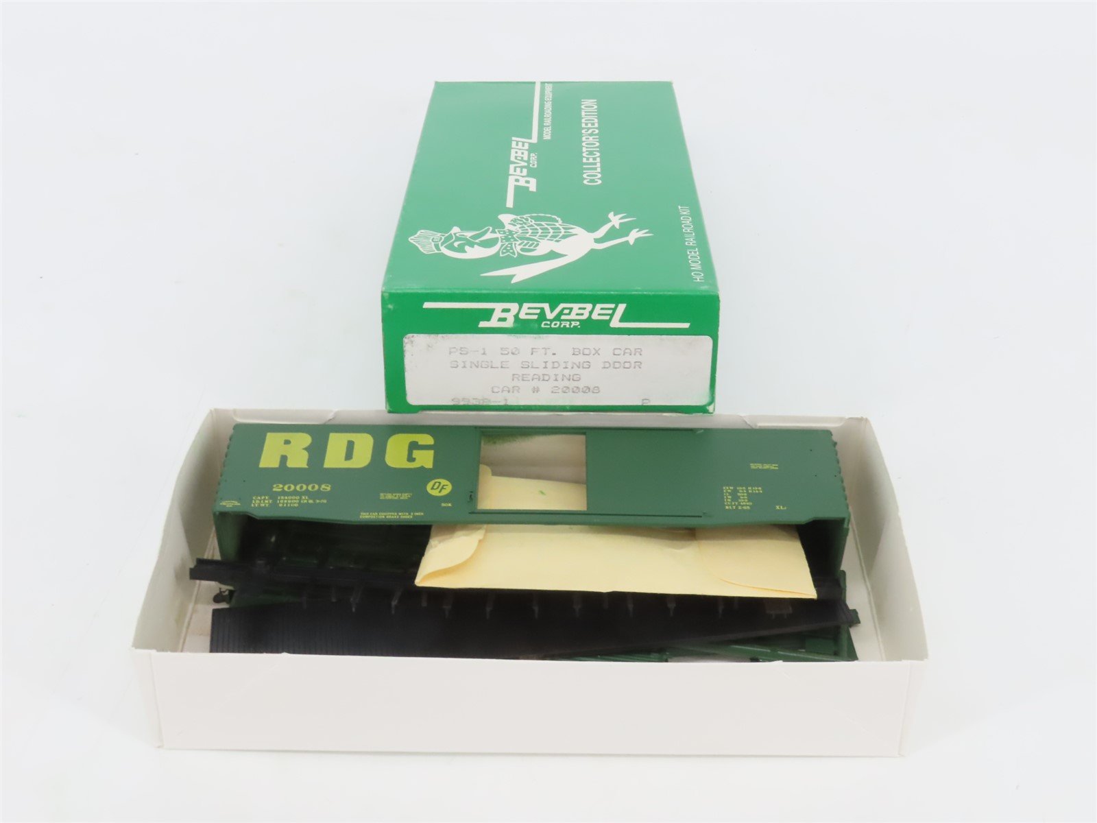 HO Scale Bev-Bel Robin's Rails Kit #9938-1 RDG Reading 50' Box Car #20008